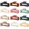 12 Pcs Large Square Hair Claw Clips for Women, 4.3-Inch Matte Rectangle Claw, Strong Hold Non-slip Hair Clips for Thick & Thin Hair