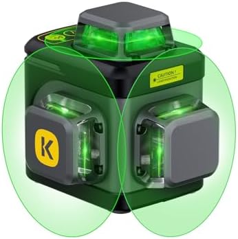 Fanttik D12 Ace Laser Level 360 Self Leveling, 3x360° Rechargeable 3D Green Cross Laser, Outdoor Pulse Mode, IP54 Durable, Easy to Use for Construction and Picture Hanging
