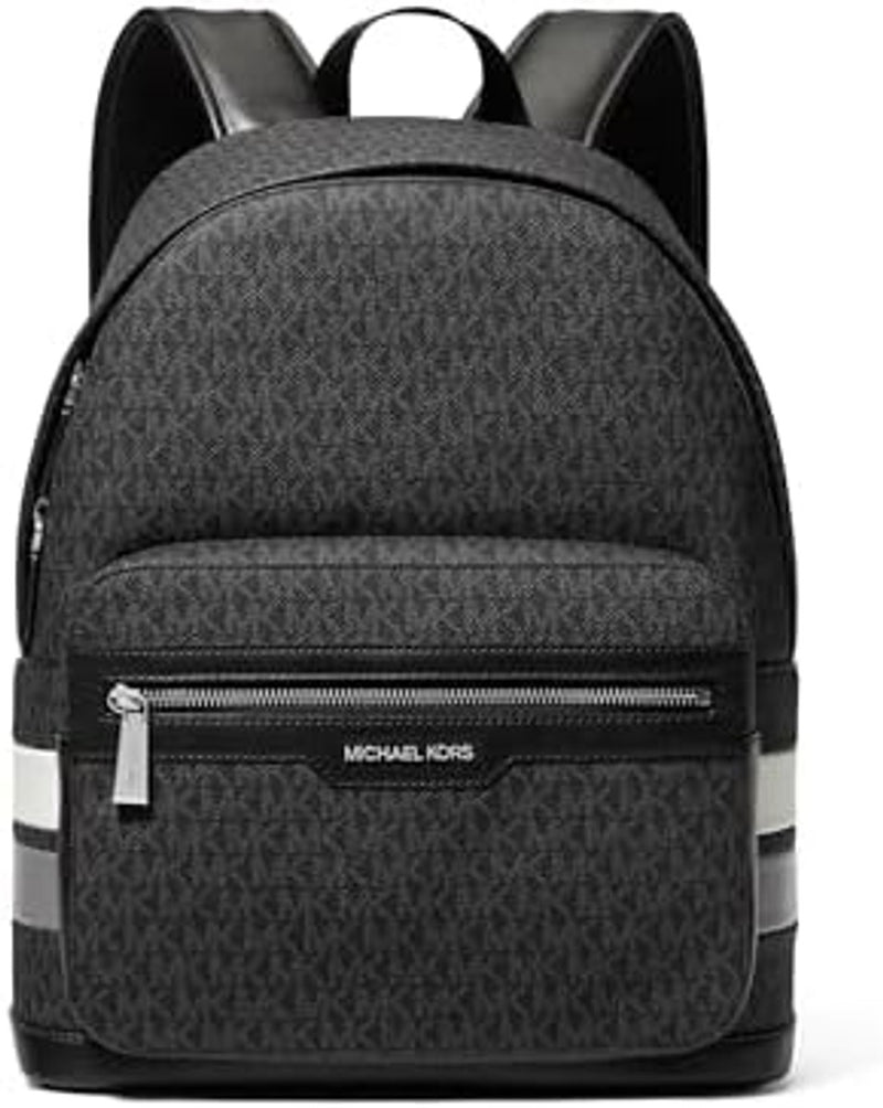 Ofertaza, Michael Kors Malone Backpack, Silver-Tone Hardware/Storm Signature Stripe