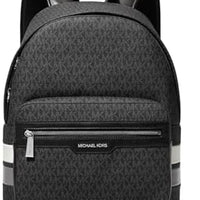Ofertaza, Michael Kors Malone Backpack, Silver-Tone Hardware/Storm Signature Stripe