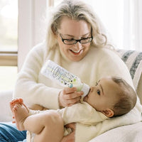 Dr. Brown's Natural Flow Anti-Colic Options+ Narrow Baby Bottle, Frog and Pig, 8 oz/250 mL, with Level 1 Slow Flow Nipple, BPA-Free, 0m+, 2-Pack