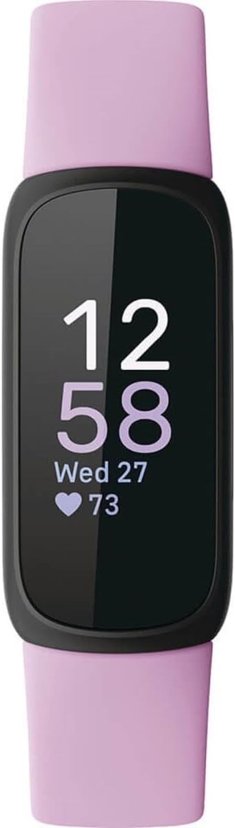 Fitbit Inspire 3 Health & Fitness Tracker with Stress Management, Workout Intensity, Sleep Tracking, 24/7 Heart Rate - 3-Month Google Health Premium Membership Included - Lilac Bliss/Black