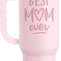 SANDJEST Gift for Mom - Best Mom Stainless Steel Tumbler with Handle, Travel Coffee Mug for Moms - Gifts for Birthday Ch