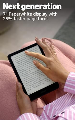 Amazon Kindle Paperwhite Signature Edition 32GB (newest model) – 20% faster with auto-adjusting front light, wireless charging, and weeks of battery life – Metallic Black