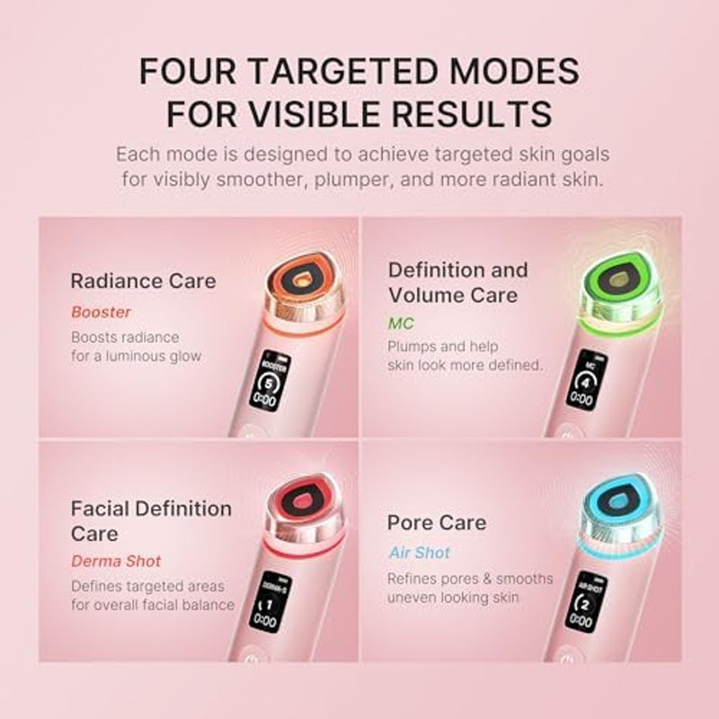 Visita la tienda de medicube medicube Set de cuidado de la piel rosa para piel brillante de vidrio: Age-R Booster Pro Pink | Masajeador de belleza de brillo de cristal real 6 en 1 y crema de gelatina de colágeno - niacinamida y