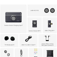 Hollyland Lark M2 Wireless Microphone for iPhone/Camera/Android/PC, 48kHz/24-bit High Fidelity Audio, 300m Range, Noise Cancelling, 40h Use, YouTube, Vlog, Streaming (Black, with Camera RX + USB-C RX)