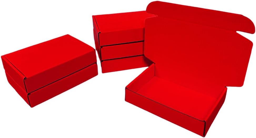 100 Pack 4.1x3x1.2 in Red Mini Shipping Boxes