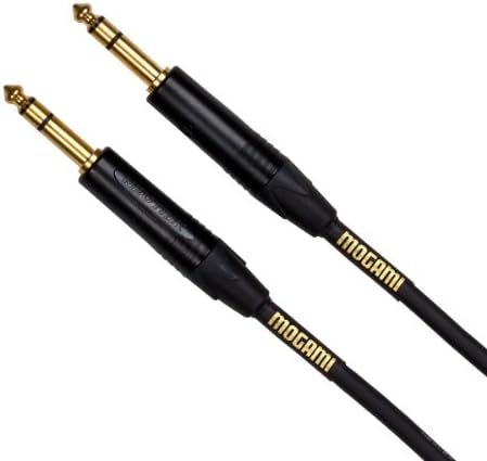 Mogami Gold TRS-TRS Audio Cable – 06 Ft Cord Neutral-Tone Interconnect for Powered Speakers & Soundboards – Quad Shield Noise Rejection