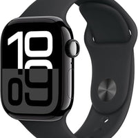 Apple Watch Series 10 [GPS, 42mm] - Jet Black Aluminum Case with Black Sport Band, S/M (Renewed Premium)