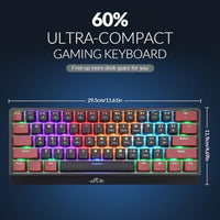 Rii RK806 60% Mechanical Gaming Keyboard,61 Keys Compact
