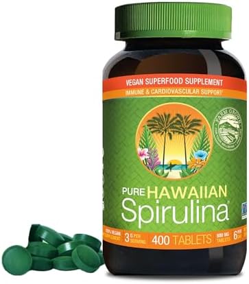 Nutrex Hawaii Pure Hawaiian Spirulina Tablets, Vegan, 500 mg, 400 Count