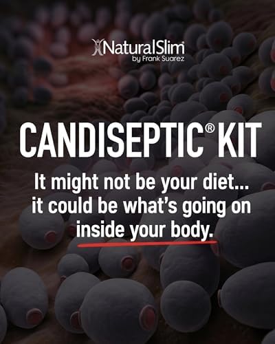 NaturalSlim Gut Cleanse Support Supplements Bundle - Candiseptic Kit Anti Overgrowth, Gut & Colon Cleansing 242 Capsules Total - 28 Days Cleansing Program Formulated by Frank Suarez (1 Pack)