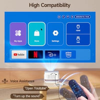 2026 Smart Projector 4K & 8K Support, Portable Projector with WiFi 6 and Bluetooth 5.4, Auto Focus & Vertical Keystone, 180°Rotatable, Mini Proyector for Outdoor Home HY300Max