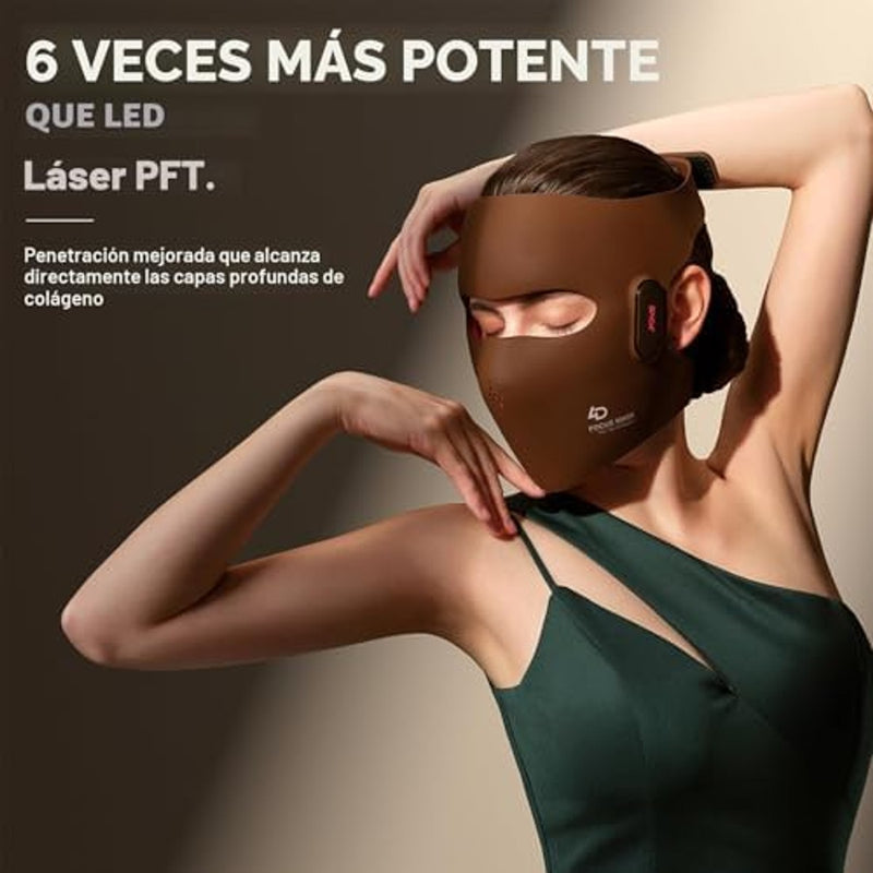 JOVS Máscara de terapia de luz láser 4D – Terapia de luz roja para cara, terapia de luz con máscara facial LED, 6 veces más potente que LED, tecnología FPT, 4 longitudes de onda, antienvejecimiento
