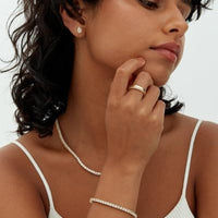 Ofertaza, PAVOI 14K Gold Plated 3mm Cubic Zirconia Classic