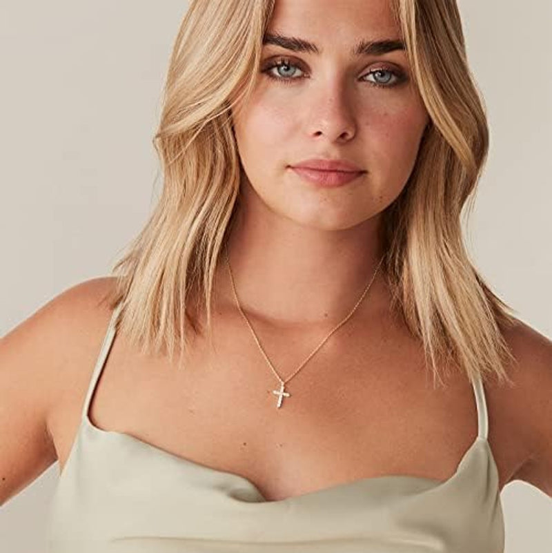 Ofertaza, PAVOI 14K Gold Plated Cubic Zirconia Cross Necklace