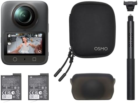 DJI Osmo 360 Essential Combo, 360 Action Camera | 1-Inch 360° Imaging, Native 8K 360° Video, 4K/120fps & 170° Boost Video, 1.2m Invisible Selfie Stick Kit