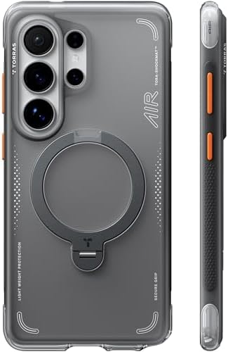 TORRAS Ostand Q3 Air for iPhone 17 Pro Max Case with 360 Magnetic Stand, Fit for MagSafe, Mil-Grade Drop Tested, Camera Control Button, Shockproof Phone Case for iPhone 17 Pro Max 6.9", Horizon Orange