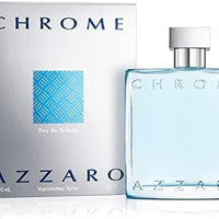 Azzaro Eau de Toilette cromado, colonia acuática fresca para hombre, fragancia cítrica, amaderada y almizclada, notas frescas de bergamota, uso diario, aroma clásico de playa de verano, perfumes de