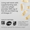 Sports Research Triple Strength Omega 3 Fish Oil - Burpless Fish Oil Supplement w/EPA & DHA Fatty Acids from Single-Source Wild Alaskan Pollock - 1250 mg, 90 ct