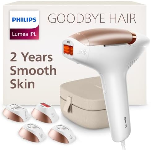 Philips Lumea IPL — Salon-Like Laser Hair Removal for Women, Permanent Hair Reduction Device At Home for Face & Body — Safe & Painless for Face, Bikini, Body, 5 Settings & Skin Sensors, BRI984/03