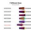 MelodySusie Professional 5 in 1 Nail Drill Bits, 3/32'' Carbide Tungsten Multi-function, Suitable for Manicure Pedicure Cuticle Gel Polishing, Purple, Fine