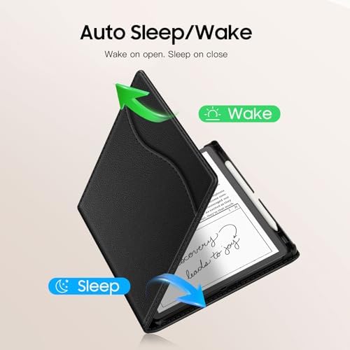 Fintie Stand Case for 11" Kindle Scribe 2025 (3rd Generation) and Kindle Scribe Colorsoft (1st Generation), PU Leather Foldable Stand Cover Auto Sleep/Wake w/Card Slot and Pen Holder, Black
