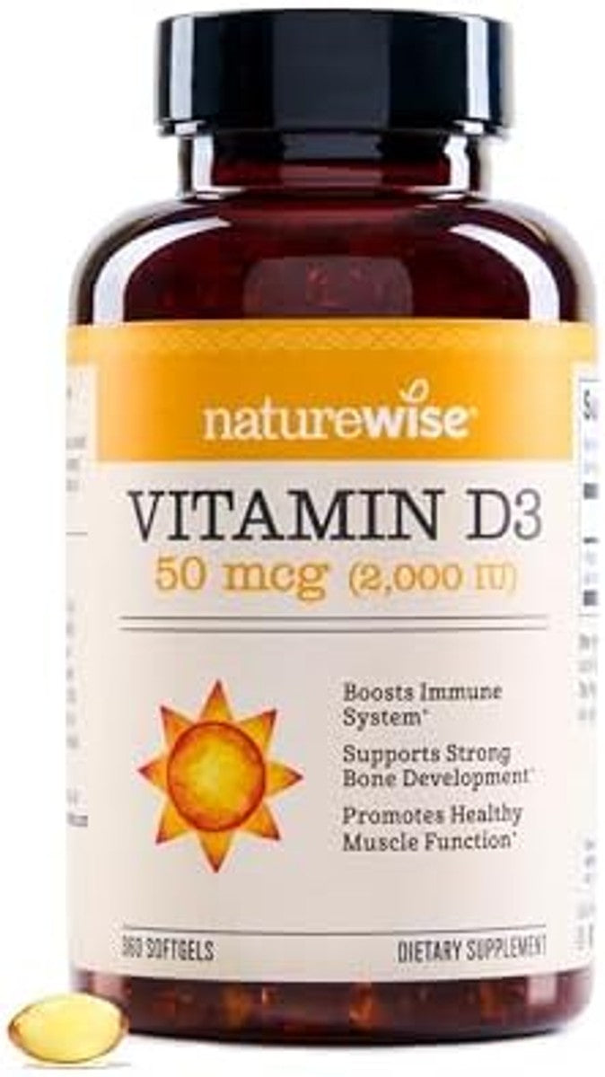 NatureWise Cápsulas de gel de vitamina D3 2000iu, de NatureWise, 1, 1