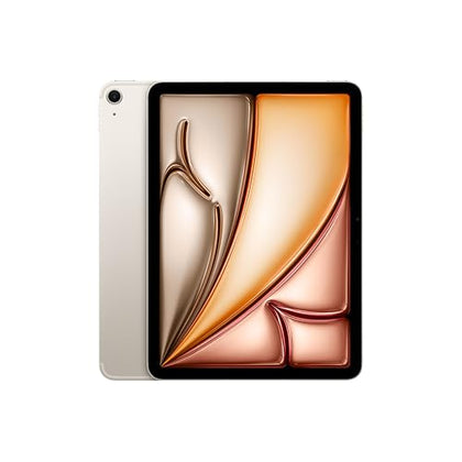 Apple iPad Air 11-inch with M3 chip Built for Apple Intelligence, Liquid Retina Display, 256GB, 12MP Front/Back Camera, Wi-Fi 6E + 5G Cellular, Touch ID, All-Day Battery Life — Starlight