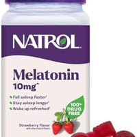 Natrol Gomitas de melatonina, apoyo para dormir para adultos, melatonina 10 mg, 140 sabor a fresa, hasta 70 días