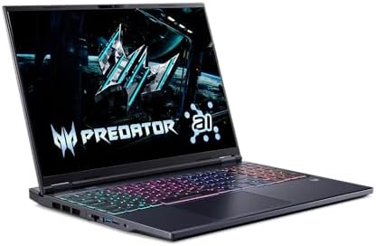 acer Predator Helios Neo 16 AI Gaming Laptop | Intel Core Ultra 9 Processor 275HX | NVIDIA GeForce RTX 5070 Ti | 16" WQXGA 240Hz G-SYNC | 16GB DDR5 | 1TB Gen 4 SSD | Killer Wi-Fi 6E | PHN16-73-92B8