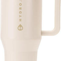 HydroJug Traveler 32oz, Insulated Tumbler with Handle & Straw, Cream