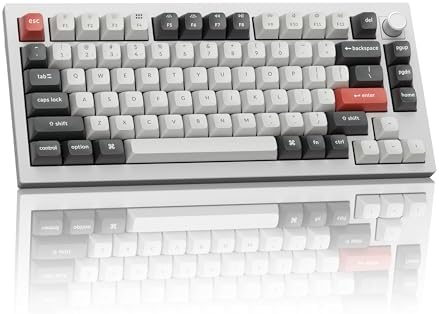 Keychron Q1 Ultra 8K 75% Wireless Mechanical Keyboard, Aluminum Hot-Swappable RGB, Red Switch, 82 Keys, 600h Battery Life, 2.4GHz/Bluetooth/Wired, ZMK Programmable, Mac Windows Linux – White