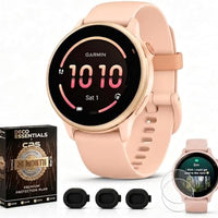 Garmin vivoactive 6, Health and Fitness GPS Smartwatch, AMOLED Display, Up to 11 Days of Battery, Bone with Silicone Band, 010-02985-01 - Bundle w/Deco Essentials 2-Year CPS Plan