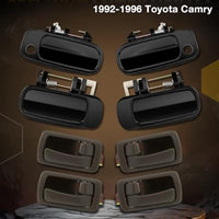 Outside & Inside Door Handles Brown, Compatible with 1992-1996 Toyota Camry | Interior & Exterior Front & Rear Left Driver & Right Passenger Side Door Handle Set, 77619, 90015, 77386, 77401, 80493, 80486