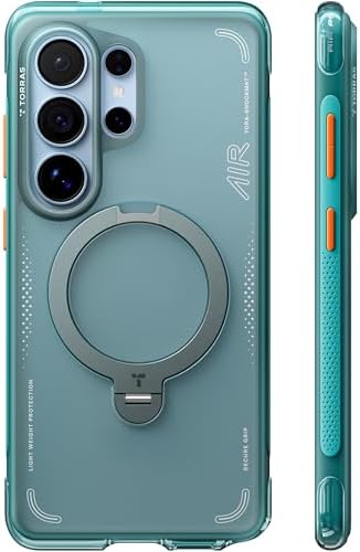 TORRAS Ostand Q3 Air for iPhone 17 Pro Max Case with 360 Magnetic Stand, Fit for MagSafe, Mil-Grade Drop Tested, Camera Control Button, Shockproof Phone Case for iPhone 17 Pro Max 6.9", Horizon Orange