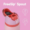 FreeSip Insulated Stainless Steel Water Bottle with Straw for Sports and Travel, BPA-Free Sports Water Bottle, 32 oz, Pink, Angel Food Cake