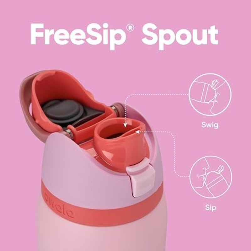 Ofertaza, Owala FreeSip Insulated Stainless Steel Water 32 oz, Pink, Angel Food Cake