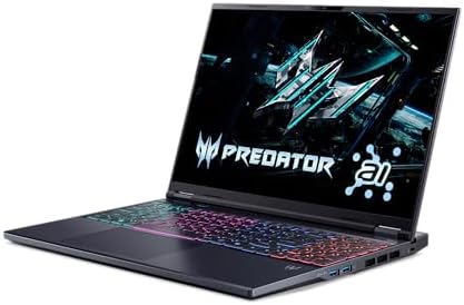 acer Predator Helios Neo 16 AI Gaming Laptop | Intel Core Ultra 9 Processor 275HX | NVIDIA GeForce RTX 5070 Ti | 16" WQXGA 240Hz G-SYNC | 16GB DDR5 | 1TB Gen 4 SSD | Killer Wi-Fi 6E | PHN16-73-92B8