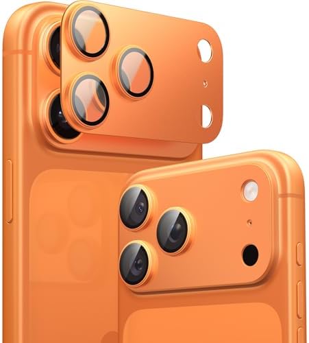 TORRAS for iPhone 17 Pro Max Camera Lens Protector, Cosmic Orange, 1 Pack | One-Piece Camera Protection, Full Camera Island Coverage, 1:1 Invisible Fit, Metal Frame & 9H+ Glass, 12FT Drop Protection