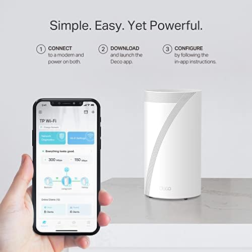 TP-Link Deco 7 Elite BE85 Tri-Band WiFi 7 BE22000 Whole Home Mesh System - 12-Stream 22 Gbps, 2X 10G + 2X 2.5G Ports, Wired Backhaul, 8X High-Gain Antennas, VPN, AI-Roaming, HomeShield (2-Pack)