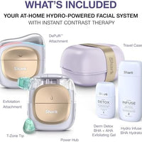 Shark FacialPro Glow at-Home Hydro-Powered Facial System with DePuffi Hot & Cold Therapy – Professional Spa Skincare Device for Pore Cleansing, Hydration, & Radiant Glow, Lilac, FH320PL