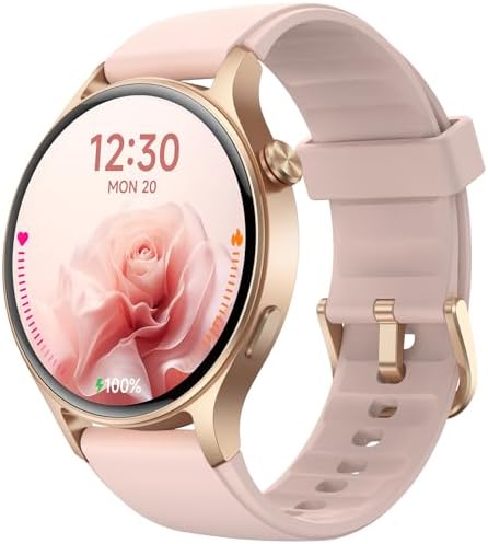Fitpolo Smart Watch for Women,1.3" AMOLED Touchscreen Fitness Tracker, Make/Answer Calls, Heart Rate SpO2 Monitor, 3ATM Waterproof, Sleep & Activity Tracking Smartwatch for Android Phones iPhone