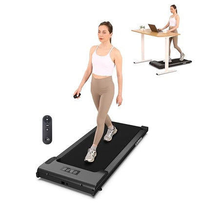 Walking Pad Under Desk Treadmill, Portable Small Treadmills for Home and Office, 2.5HP Super Quiet Brushless Motorized Walking Jogging Running Machine with Remote Control