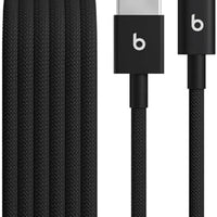 Beats USB-C to USB-C Woven Cable Fast Charging Durable/Tangle-Free Compatible Charger for Apple & Android Devices (1.5 m, 5 ft) - Bolt Black
