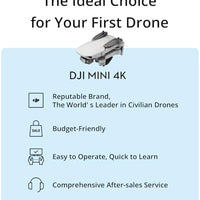 DJI Mini 4K, Drone With 4K UHD Camera, Under 249 g | 3-Axis Gimbal, 10km Video Transmission, Auto Return, Wind Resistance, 31-Min Flight Time, Intelligent Flight