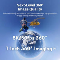 DJI Osmo 360 Essential Combo, 360 Action Camera | 1-Inch 360° Imaging, Native 8K 360° Video, 4K/120fps & 170° Boost Video, 1.2m Invisible Selfie Stick Kit