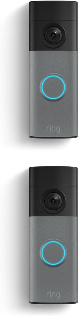Ring Battery Doorbell (newest model), Retinal 2K with wide-angle video, up to 6x Enhanced Zoom, Two-Way Talk, and Built-In Battery, 2-pack Speckled Gray