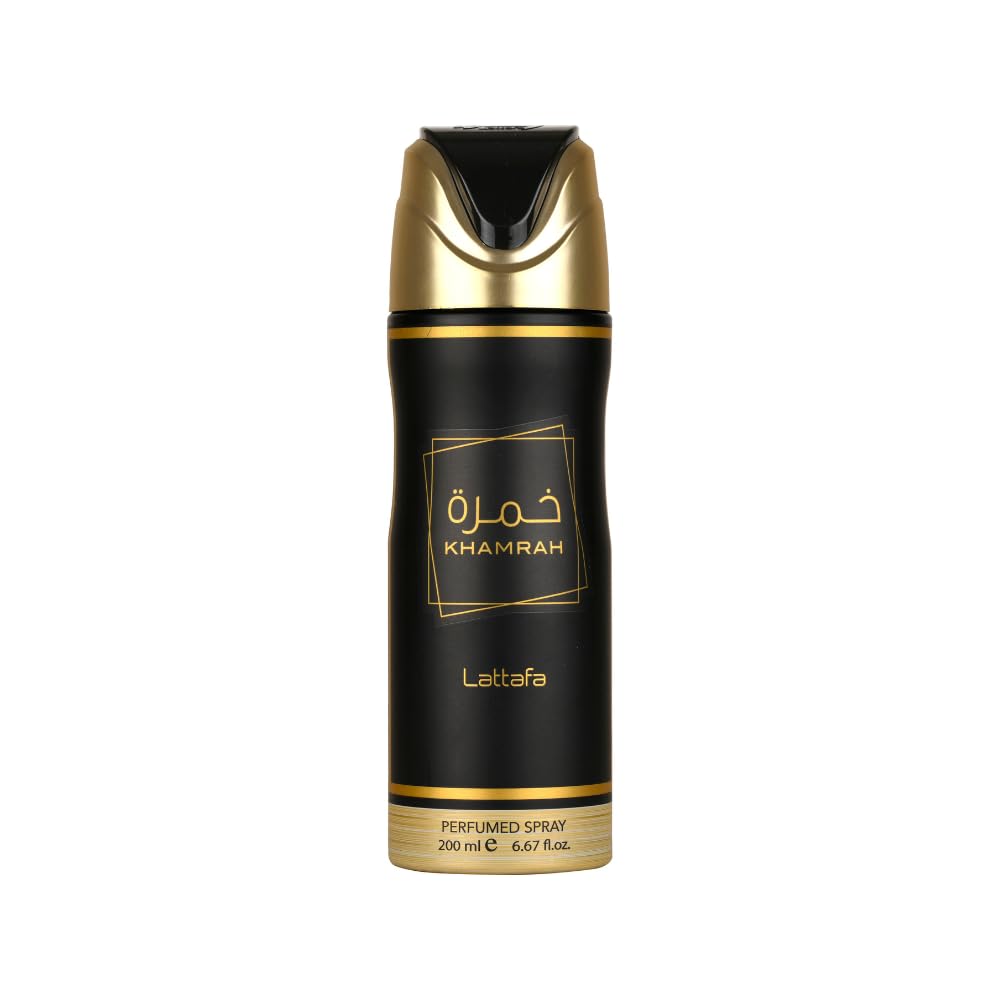 Lattafa Khamrah Perfumed Deodorant Spray for Unisex, 6.7 Ounce / 200 ml