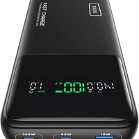 INIU 140W Laptop Power Bank, Flight-Safe 27000mAh High Capacity Portable Charger with USB C Cable, Digital Display Phone Charger, 3 Ports Travel External Battery Pack for MacBook iPad Steam Deck etc